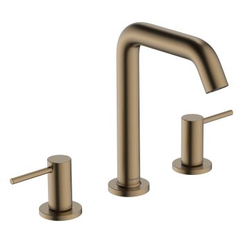 Baterie pentru lavoar Hansgrohe Tecturis S, 3 găuri, cu ventil push-open, bronz periat